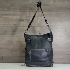 Longchamp Lepliage Black Leather Crossbody Bag